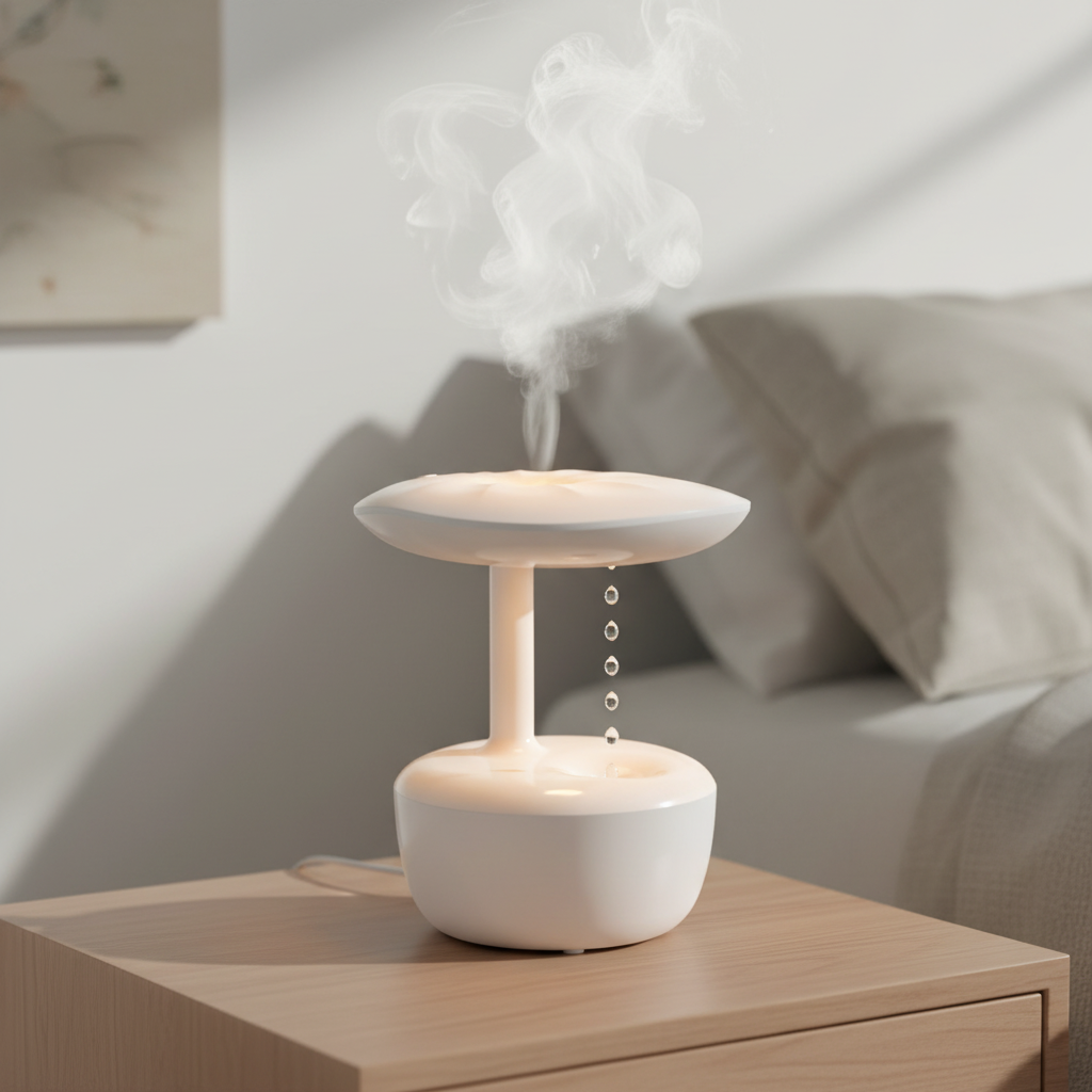 Anti-Gravity Mist en dormitorio zen